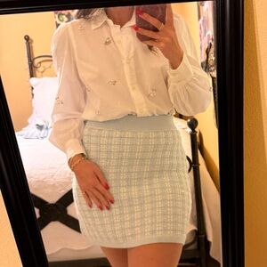 Free Assembly Embellished white Button up Shirt